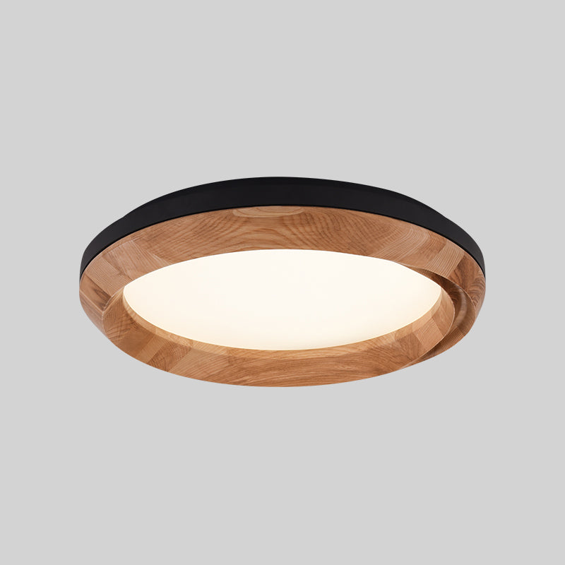 Modern Acrylic Shade Flush Mount Lamp Wooden Flush Mount Ceiling Fixture for Bedroom