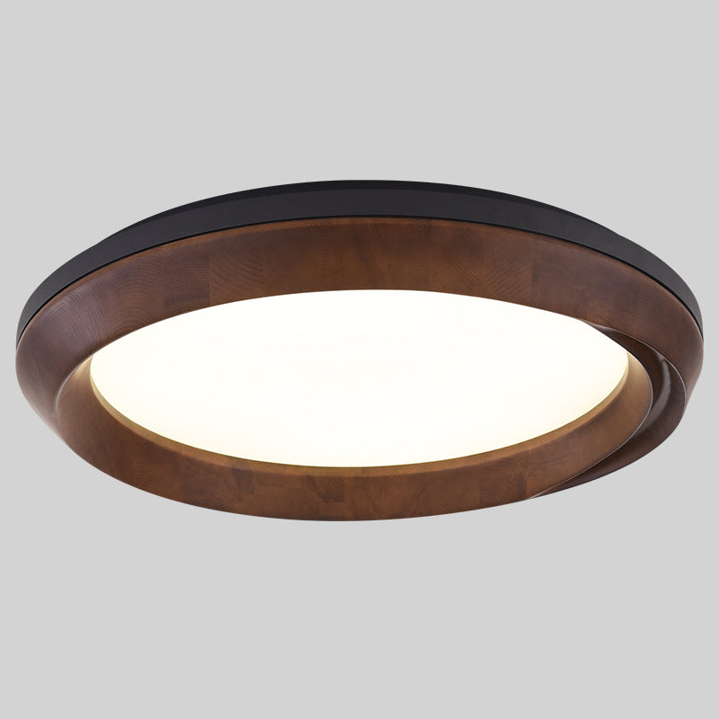 Modern Acrylic Shade Flush Mount Lamp Wooden Flush Mount Ceiling Fixture for Bedroom