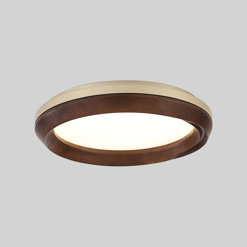 Modern Acrylic Shade Flush Mount Lamp Wooden Flush Mount Ceiling Fixture for Bedroom