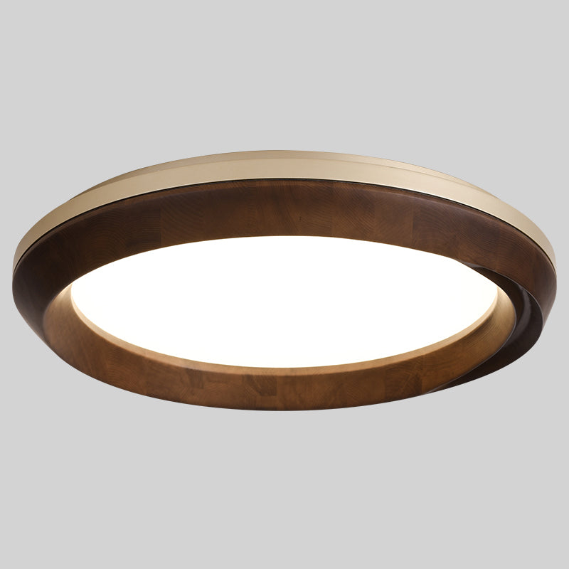 Modern Acrylic Shade Flush Mount Lamp Wooden Flush Mount Ceiling Fixture for Bedroom