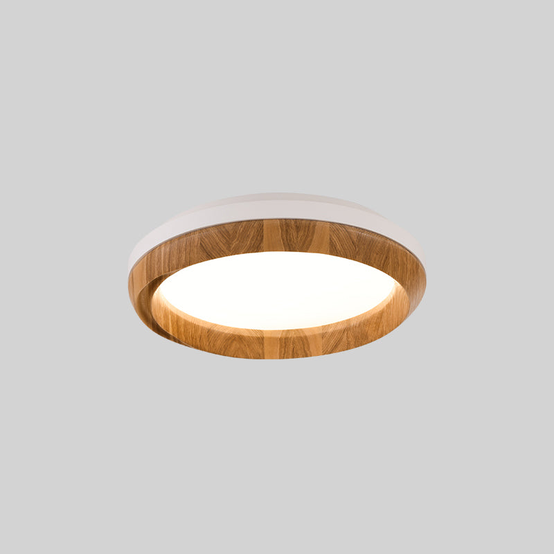 Modern Acrylic Shade Flush Mount Lamp Wooden Flush Mount Ceiling Fixture for Bedroom