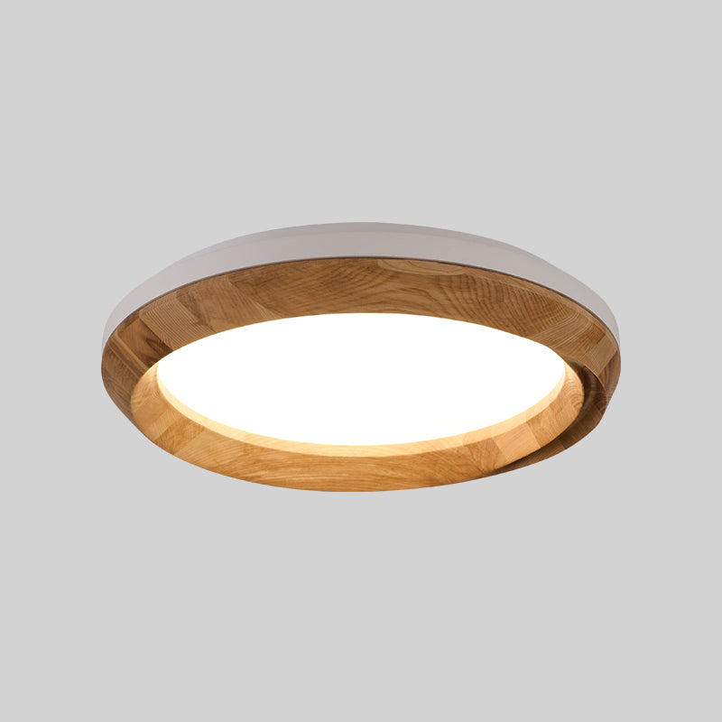 Modern Acrylic Shade Flush Mount Lamp Wooden Flush Mount Ceiling Fixture for Bedroom