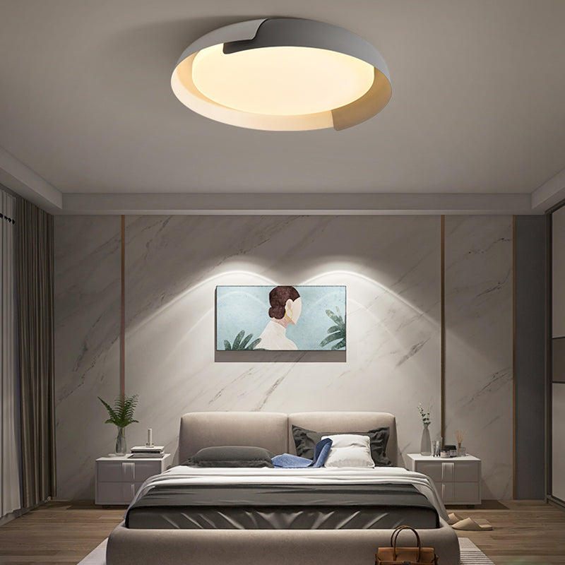 Modern Aluminum Flush Mount Lamp Acrylic Shade Flush Mount Ceiling Fixture for Bedroom