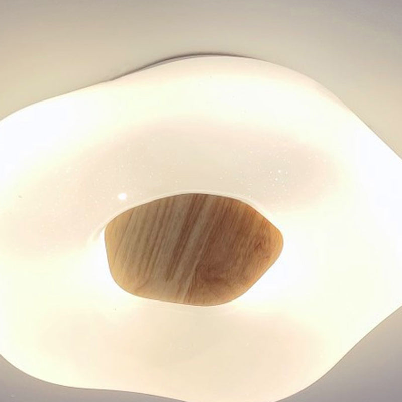 Modern Wooden Flush Mount Lamp Acrylic Shade Flush Mount for Bedroom