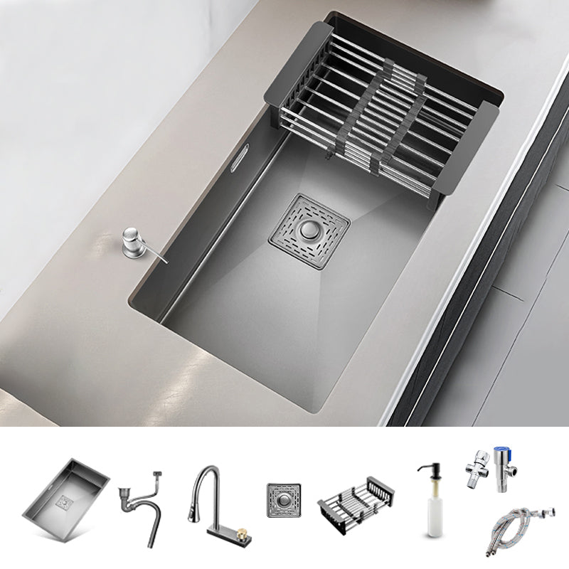 Stainless Steel Kitchen Sink Soundproof Detail Kitchen Sink with Basket Strainer