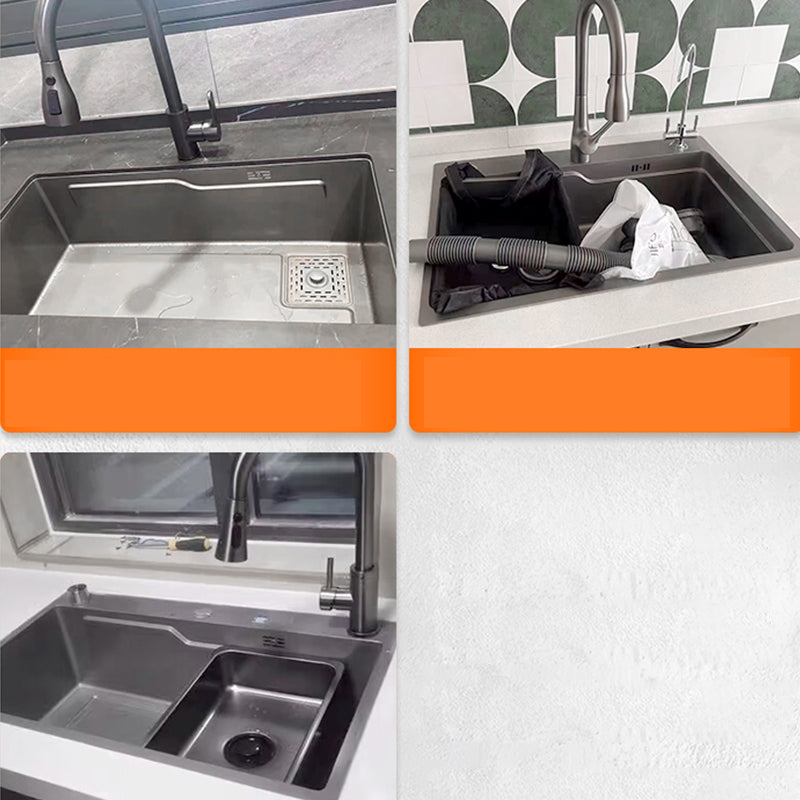 Kitchen Sink Stainless Steel Soundproof Detail Kitchen Sink with Basket Strainer