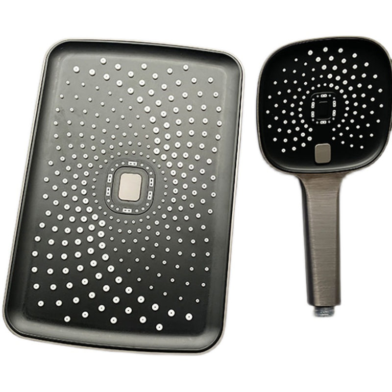 Black Large Shower Head Standard Spray Pattern with Handheld Shower Head