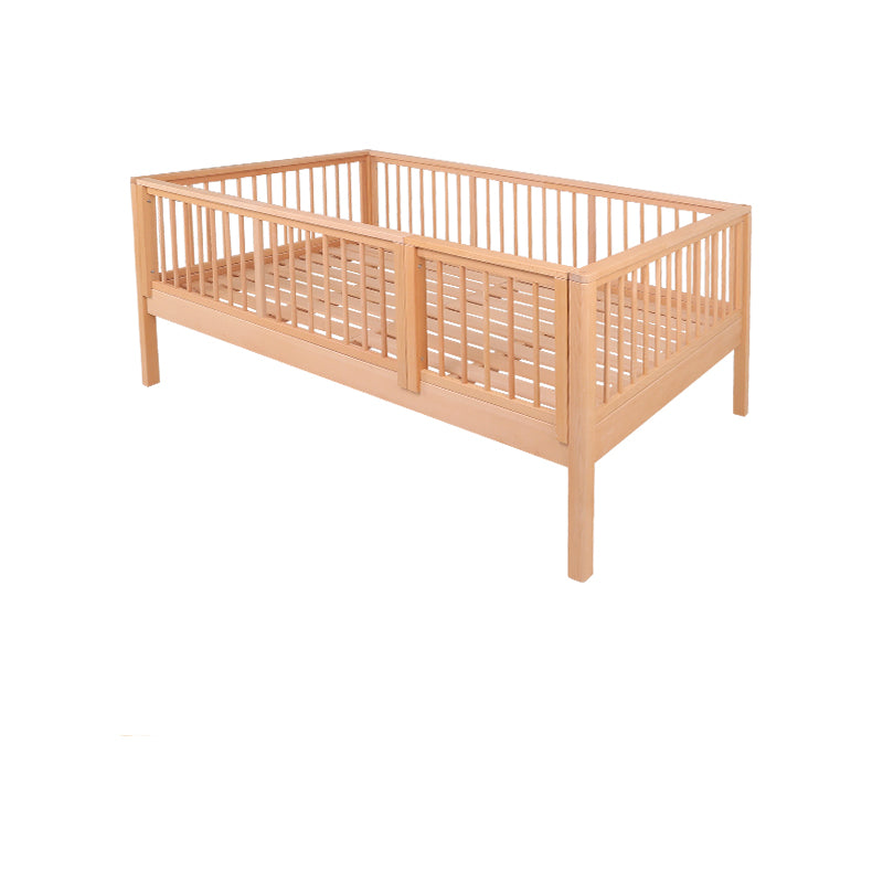 Beech Convertible Crib Height Adjustable Crib with Guardrail