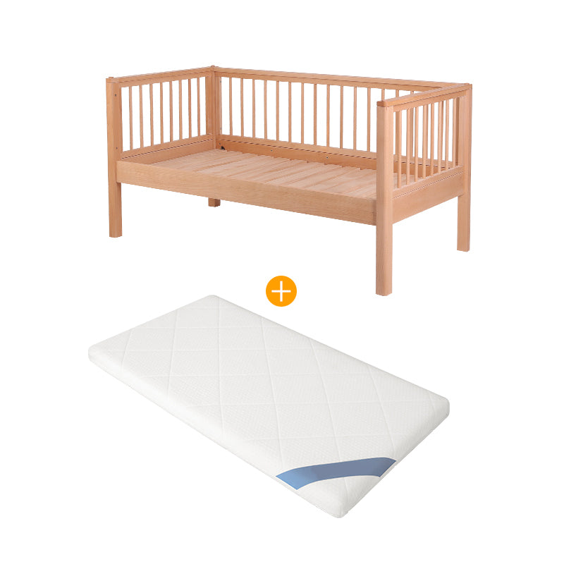 Beech Convertible Crib Height Adjustable Crib with Guardrail