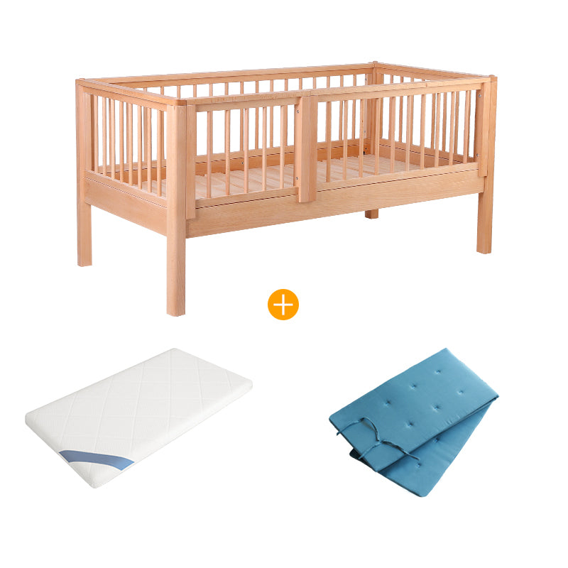 Beech Convertible Crib Height Adjustable Crib with Guardrail