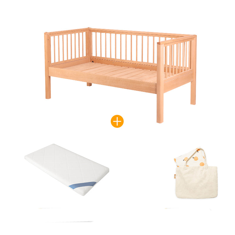 Beech Convertible Crib Height Adjustable Crib with Guardrail