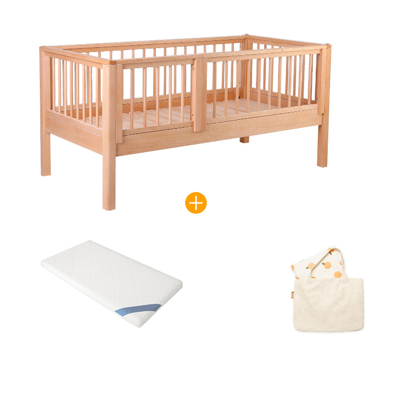 Beech Convertible Crib Height Adjustable Crib with Guardrail