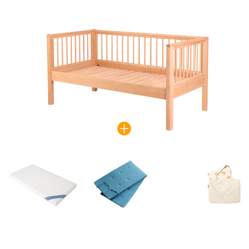 Beech Convertible Crib Height Adjustable Crib with Guardrail