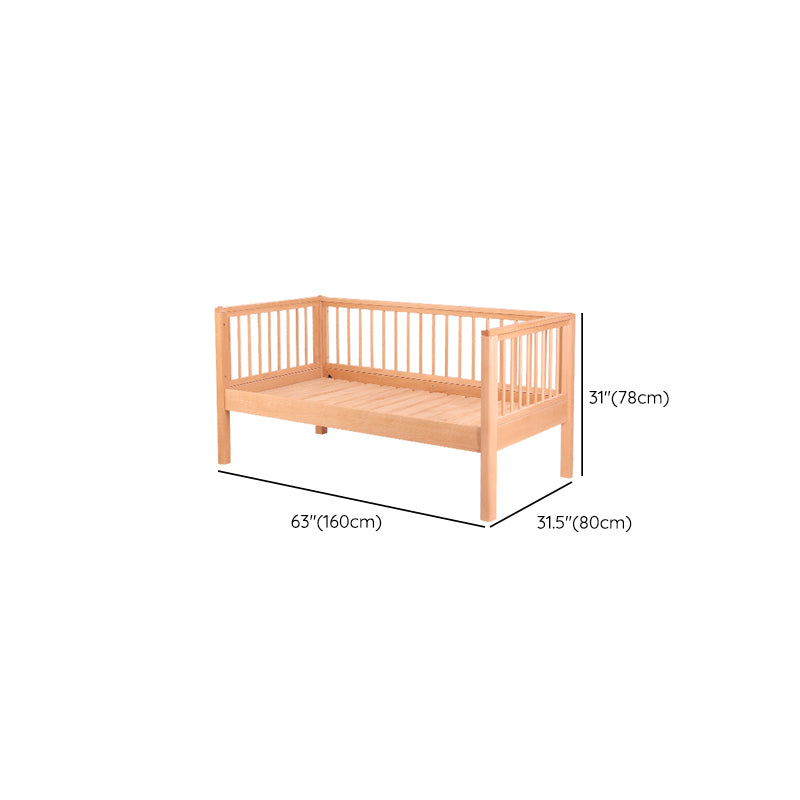 Beech Convertible Crib Height Adjustable Crib with Guardrail