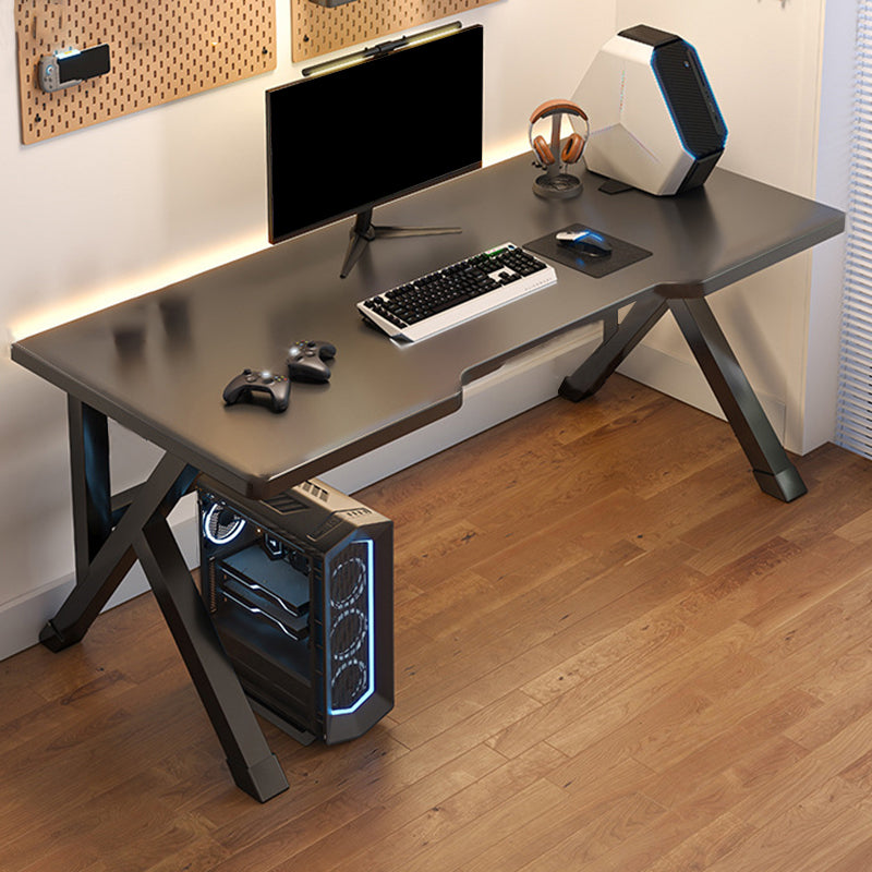 Wooden Writing Desk Antique Finish Computer Desk with Metal Legs