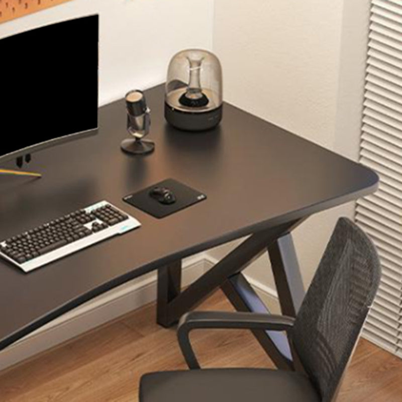 Wooden Writing Desk Antique Finish Computer Desk with Metal Legs