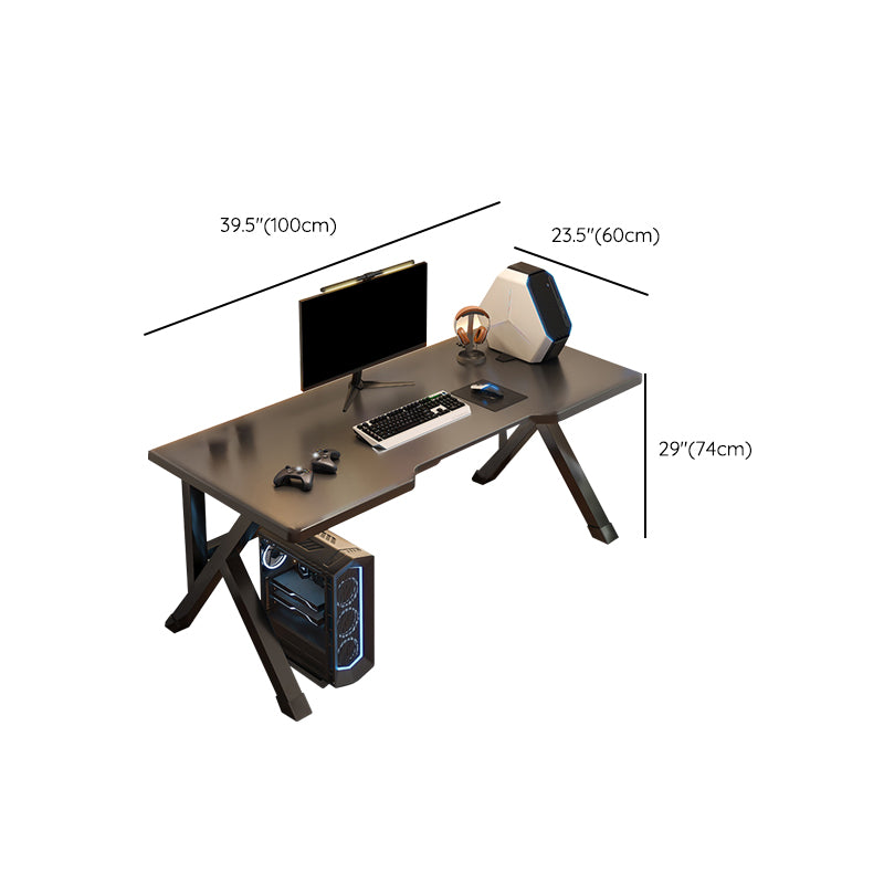 Wooden Writing Desk Antique Finish Computer Desk with Metal Legs