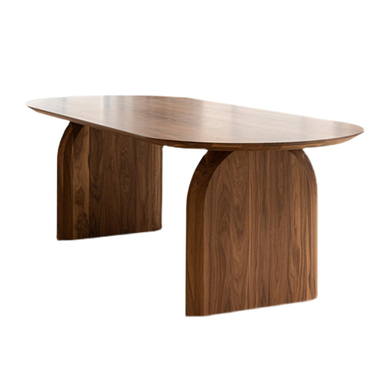 Modern Style Wooden Office Desk Oval Shape Conference Table with 2 Legs for Office