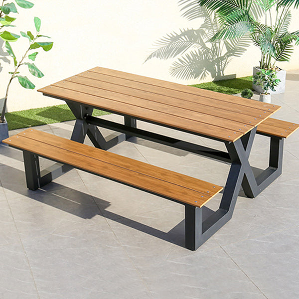 Waterproof Courtyard Table Modern Rectangle Aluminum Outdoor Table