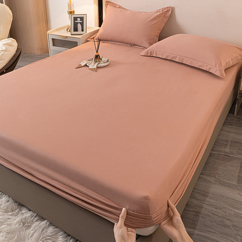 Modern Bed Sheet Solid Color Fitted Non-pilling Bed Sheet Set