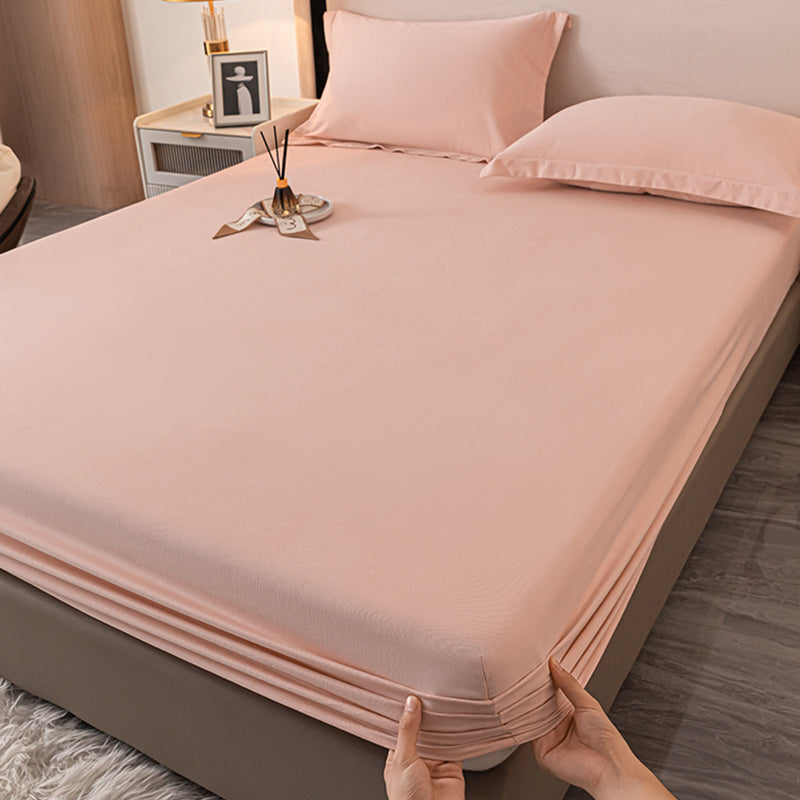 Modern Bed Sheet Solid Color Fitted Non-pilling Bed Sheet Set