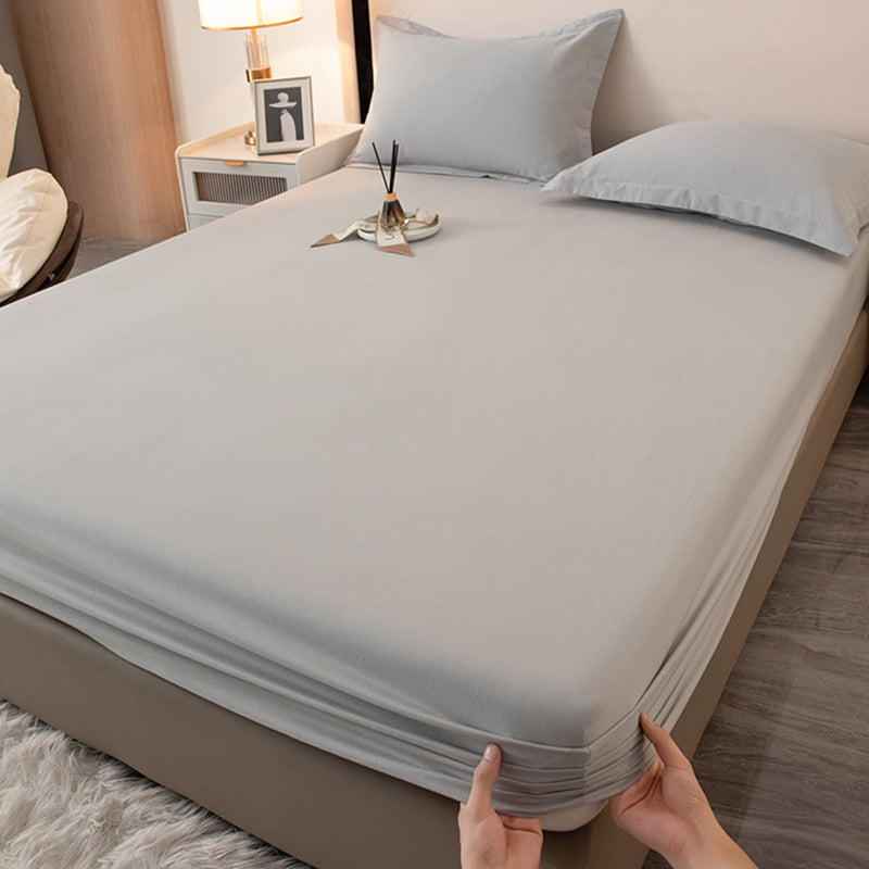 Modern Bed Sheet Solid Color Fitted Non-pilling Bed Sheet Set