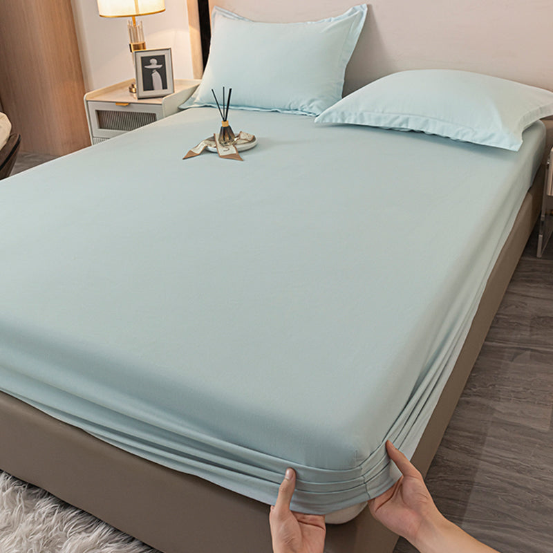 Modern Bed Sheet Solid Color Fitted Non-pilling Bed Sheet Set