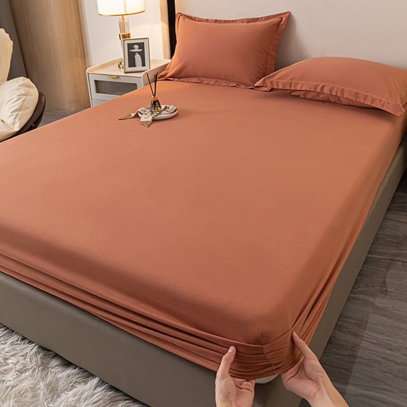 Modern Bed Sheet Solid Color Fitted Non-pilling Bed Sheet Set