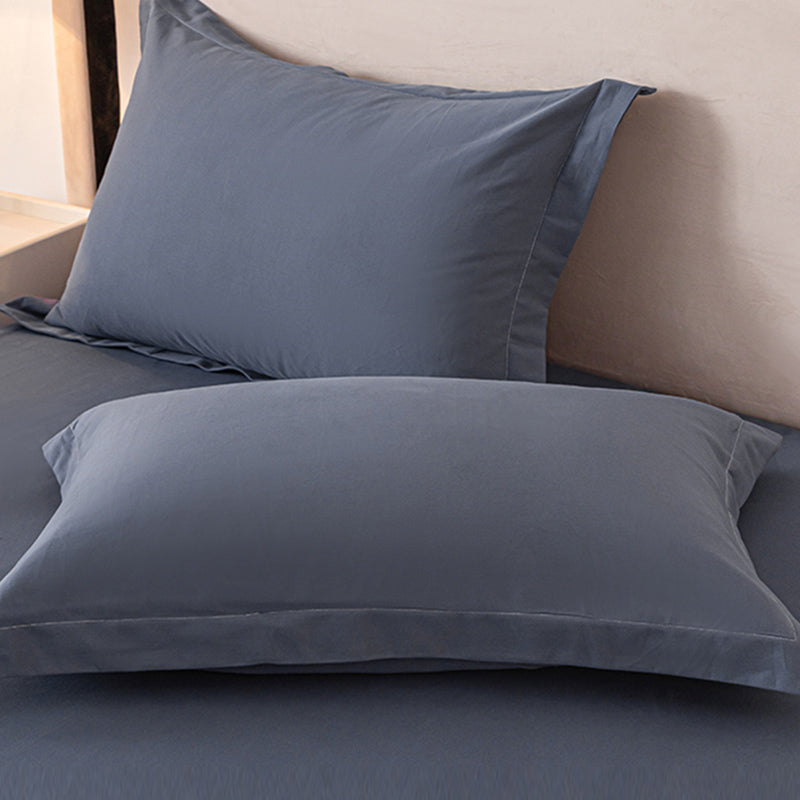 Modern Bed Sheet Solid Color Fitted Non-pilling Bed Sheet Set