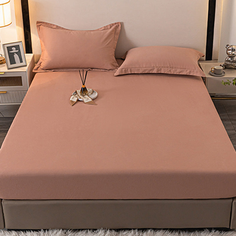 Modern Bed Sheet Solid Color Fitted Non-pilling Bed Sheet Set