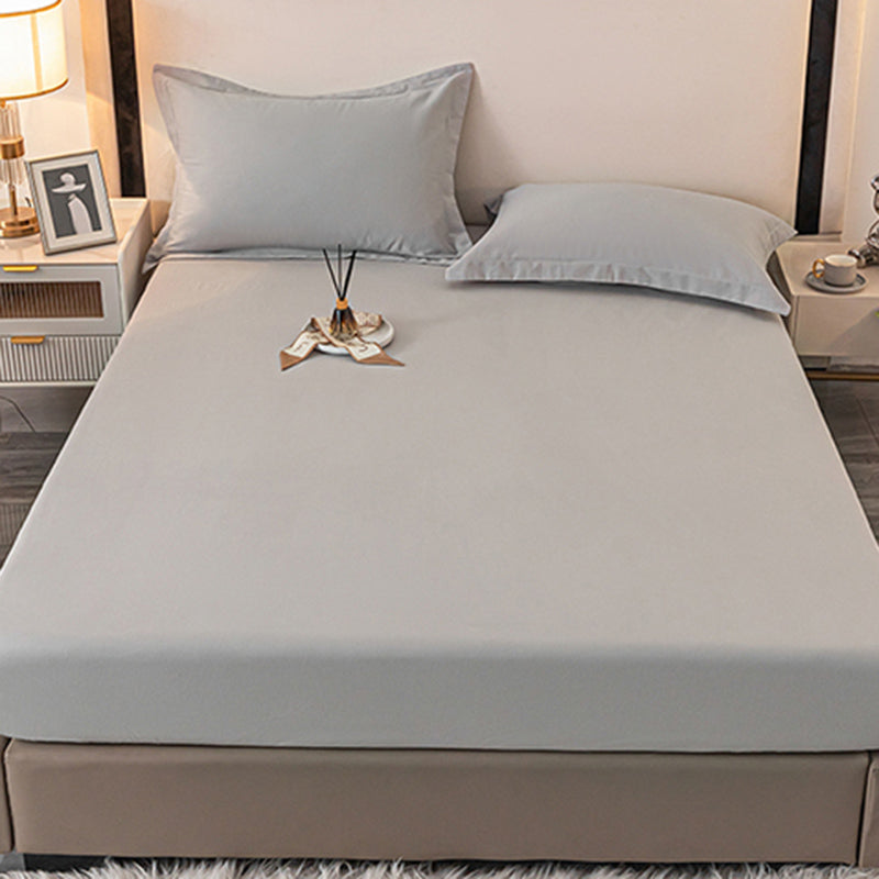 Modern Bed Sheet Solid Color Fitted Non-pilling Bed Sheet Set