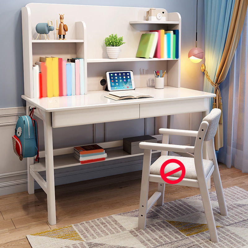 Wood Desk Kids Desk with Bookshelf Child Desk 23.6"W Writing Desk