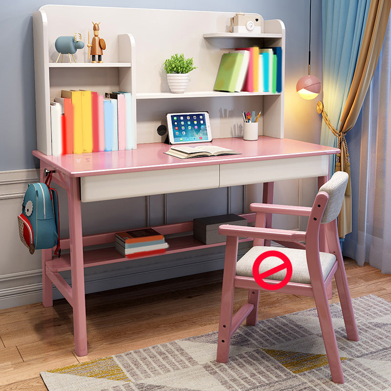 Wood Desk Kids Desk with Bookshelf Child Desk 23.6"W Writing Desk