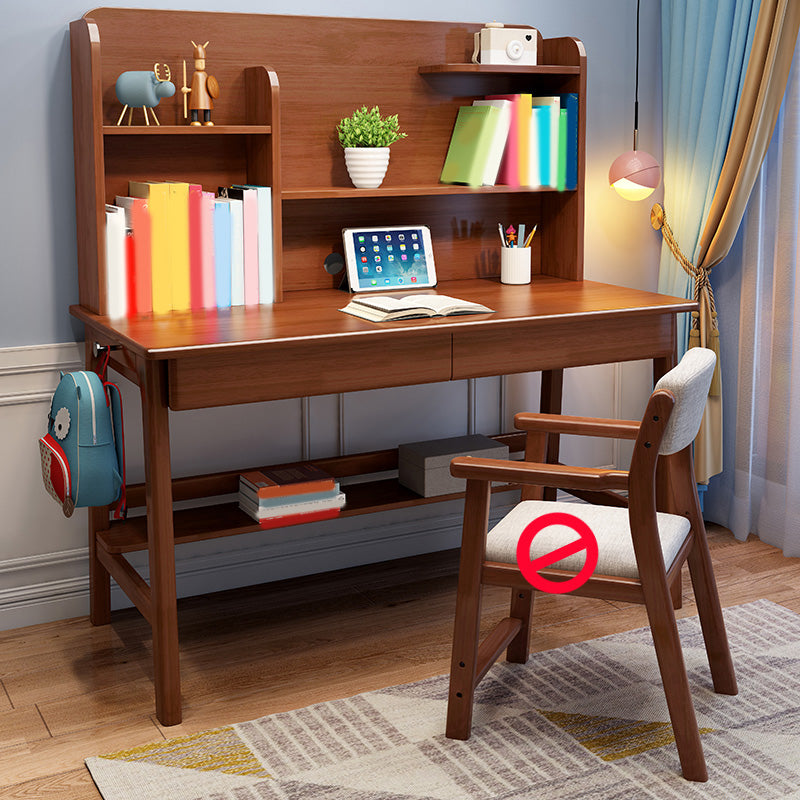 Wood Desk Kids Desk with Bookshelf Child Desk 23.6"W Writing Desk