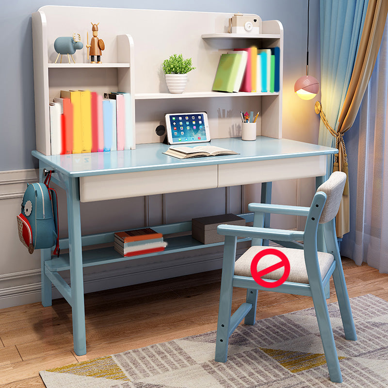 Wood Desk Kids Desk with Bookshelf Child Desk 23.6"W Writing Desk