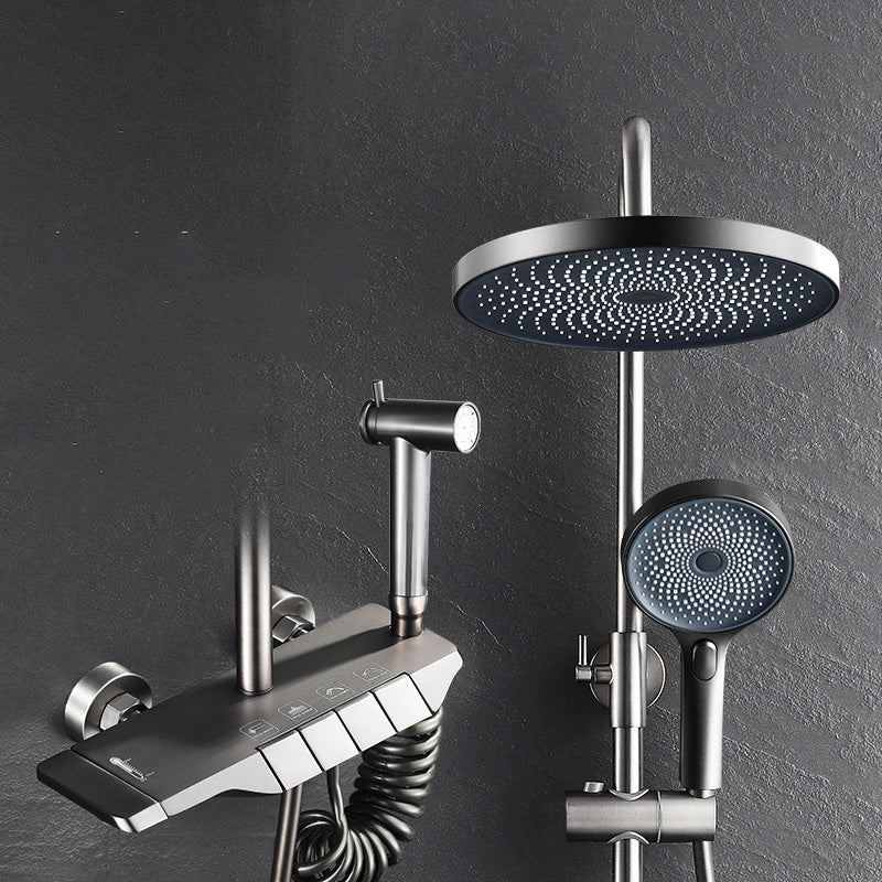 Modern Thermostatic Shower Combo Slide Bar Valve Included Shower System