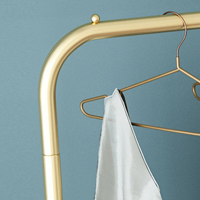 Contemporary Coat Hanger Free Standing Metal Coat Rack with Storage Shelving