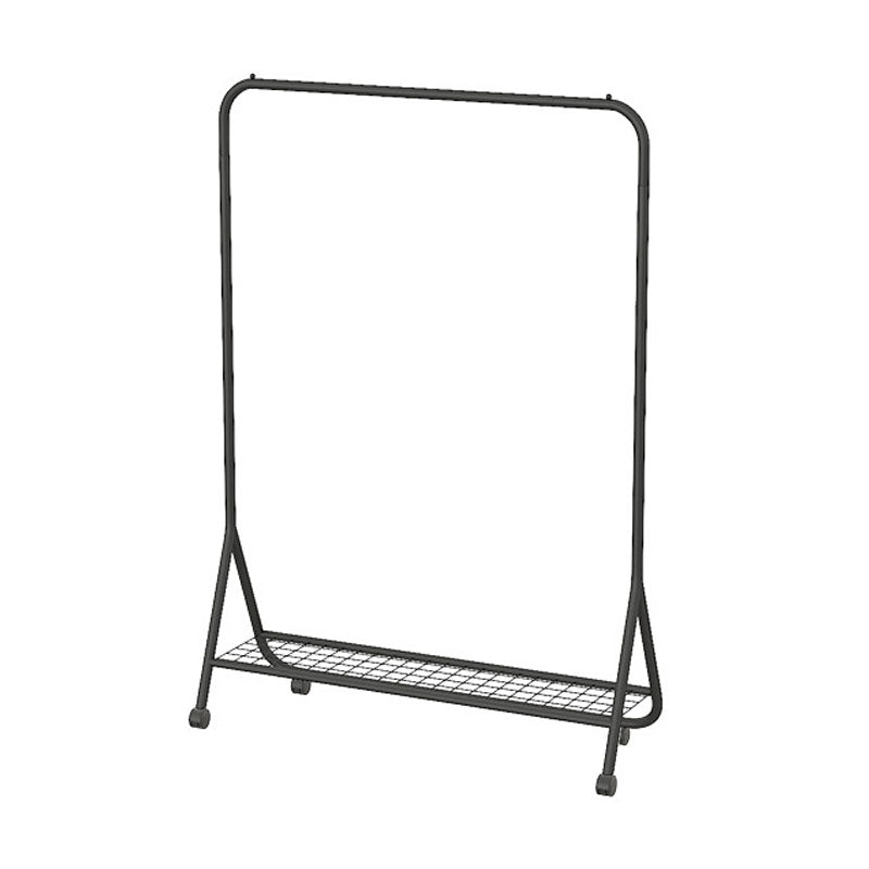 Contemporary Coat Hanger Free Standing Metal Coat Rack with Storage Shelving