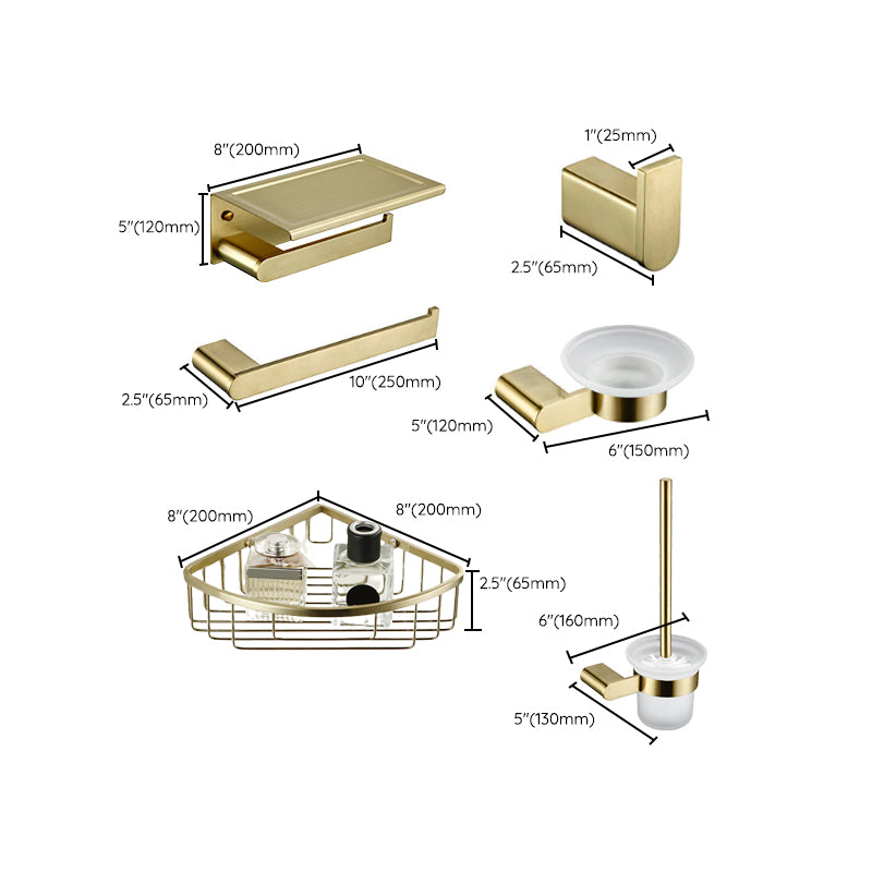 Brushed Brass Metal Bathroom Accessory As Individual Or As a Set