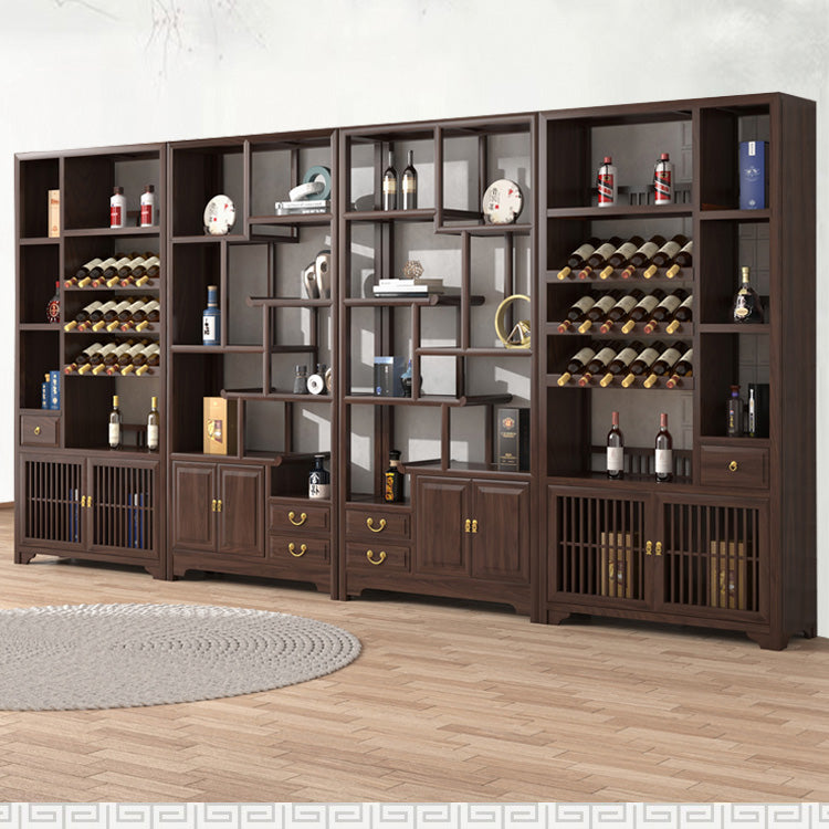 Modern Style Floor Wine Rack Wooden Frame Wine Bottle Rack for Home