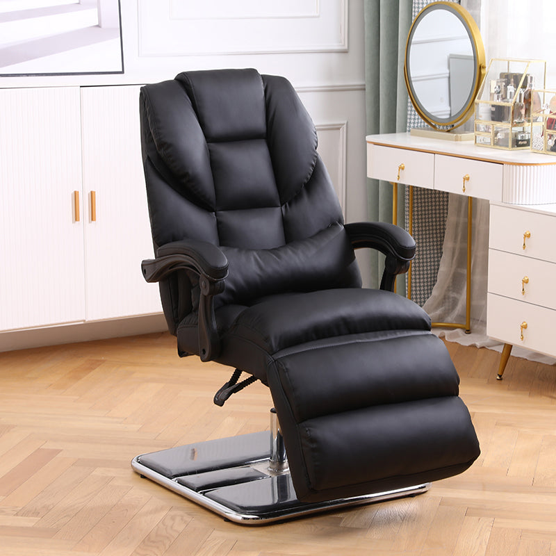 Swivel Standard Recliner Solid Color Faux Leather Recliner Chair