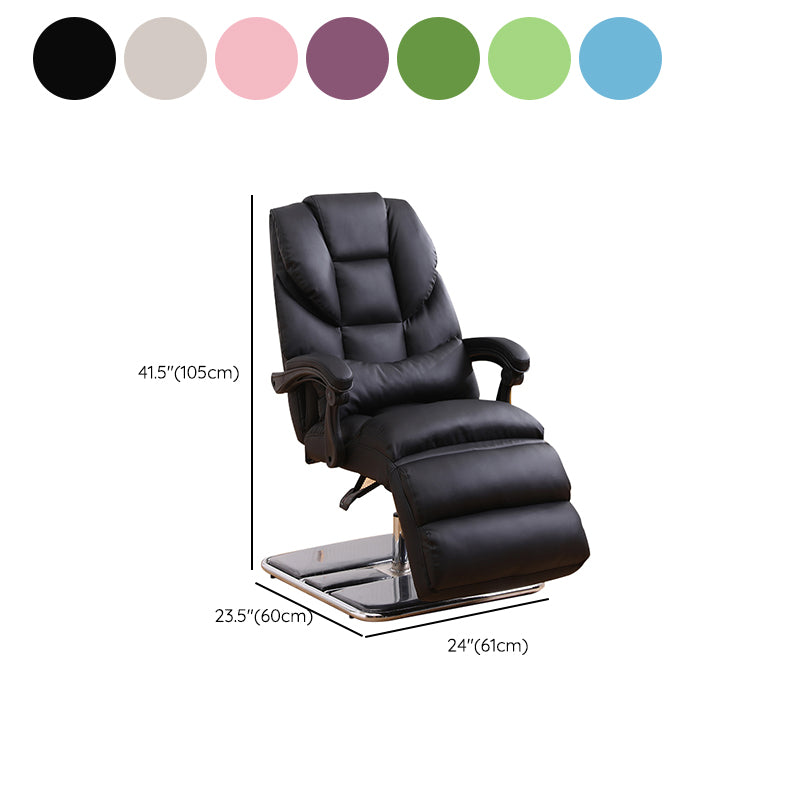 Swivel Standard Recliner Solid Color Faux Leather Recliner Chair