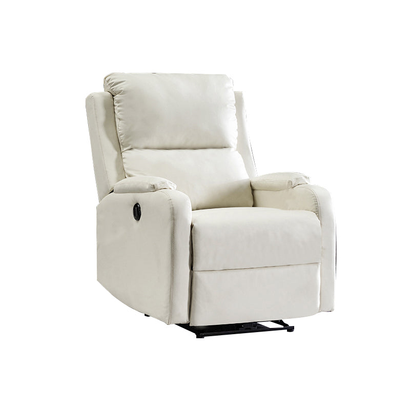 Manial-Push Back Standard Recliner Solid Color Faux Leather Recliner Chair