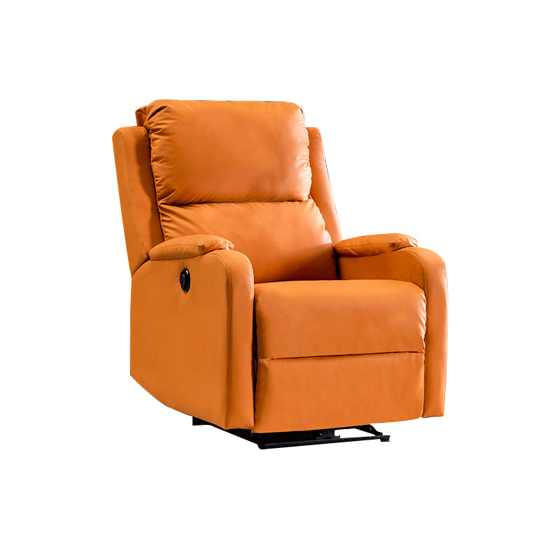 Manial-Push Back Standard Recliner Solid Color Faux Leather Recliner Chair