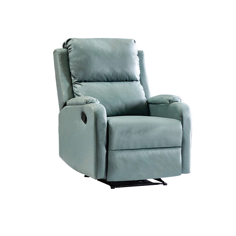 Manial-Push Back Standard Recliner Solid Color Faux Leather Recliner Chair