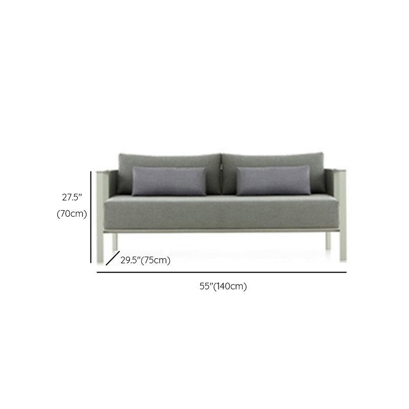 Farmhouse / Country Patio Sofa With Cushions UV Resistant Fabric Outdoor Patio Sofa