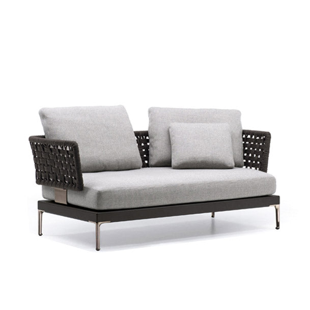 Modern Outdoor Patio Sofa Wicker 1 Piece Mildew Resistant Patio Sofa