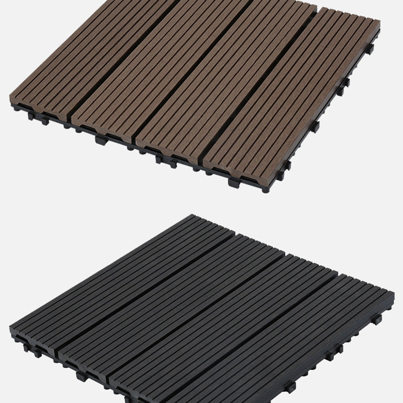 12" X 12" Deck/Patio Flooring Tiles 4-Slat Square for Outdoor Patio Tiles