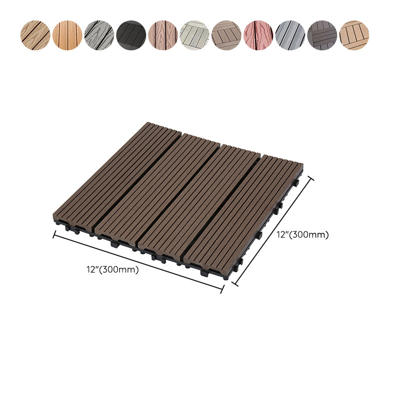 12" X 12" Deck/Patio Flooring Tiles 4-Slat Square for Outdoor Patio Tiles