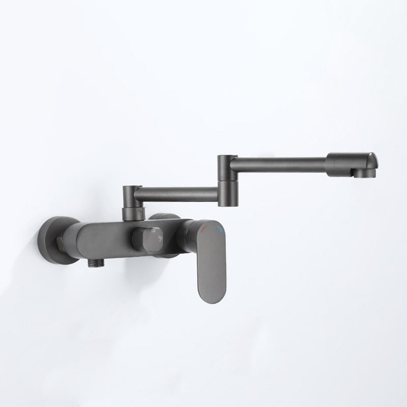 Modern Kitchen Faucet Lever Handle Wall Mounted Sprayer High Arc Faucet